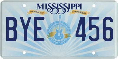 MS license plate BYE456