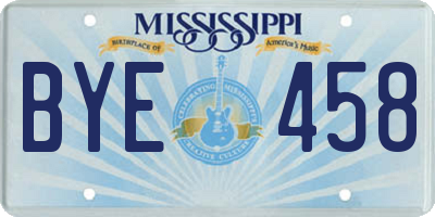 MS license plate BYE458