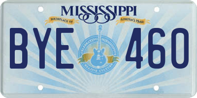 MS license plate BYE460