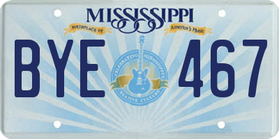 MS license plate BYE467