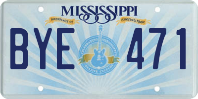 MS license plate BYE471