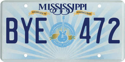 MS license plate BYE472