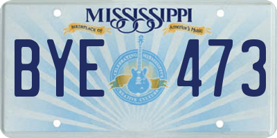 MS license plate BYE473