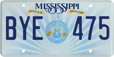 MS license plate BYE475