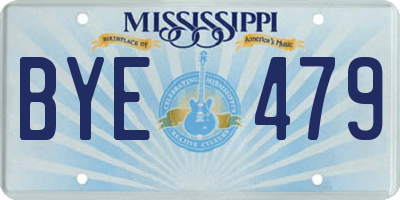 MS license plate BYE479