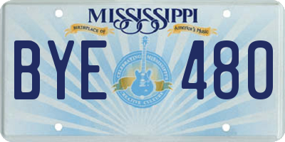 MS license plate BYE480