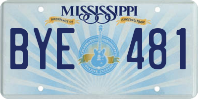 MS license plate BYE481