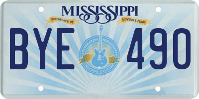 MS license plate BYE490