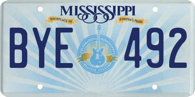 MS license plate BYE492
