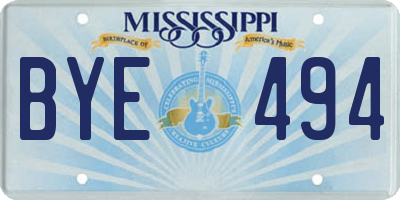 MS license plate BYE494