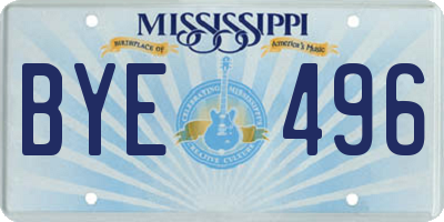 MS license plate BYE496