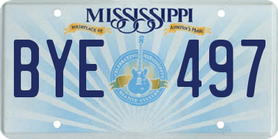MS license plate BYE497
