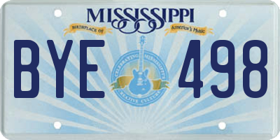 MS license plate BYE498