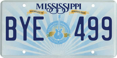 MS license plate BYE499