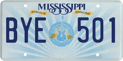 MS license plate BYE501