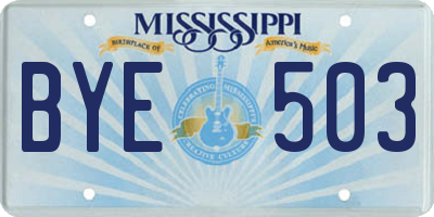 MS license plate BYE503