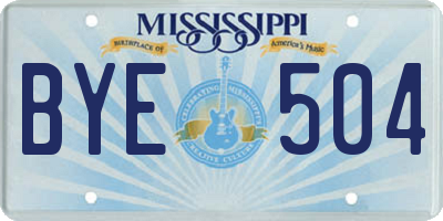 MS license plate BYE504