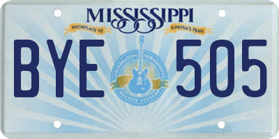 MS license plate BYE505