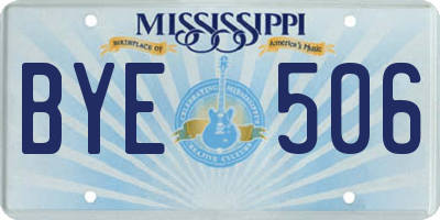 MS license plate BYE506