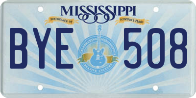 MS license plate BYE508
