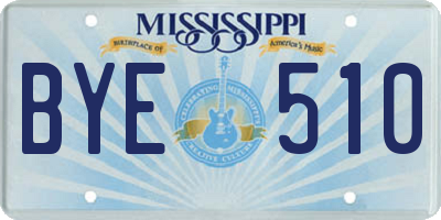 MS license plate BYE510