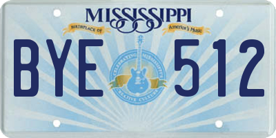 MS license plate BYE512