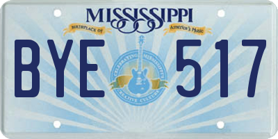 MS license plate BYE517