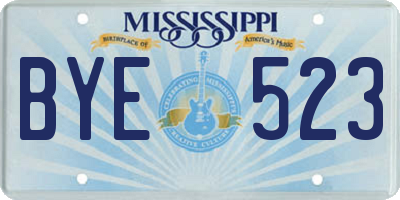 MS license plate BYE523