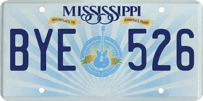 MS license plate BYE526