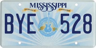 MS license plate BYE528