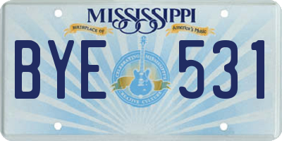 MS license plate BYE531