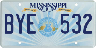 MS license plate BYE532