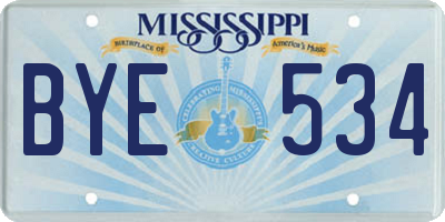 MS license plate BYE534