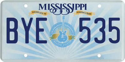 MS license plate BYE535