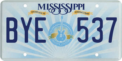 MS license plate BYE537