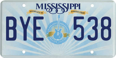 MS license plate BYE538