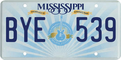 MS license plate BYE539