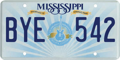 MS license plate BYE542