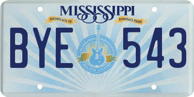 MS license plate BYE543