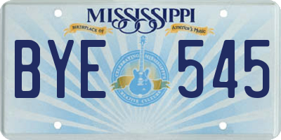 MS license plate BYE545