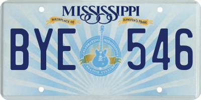 MS license plate BYE546