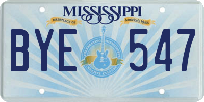 MS license plate BYE547