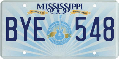 MS license plate BYE548