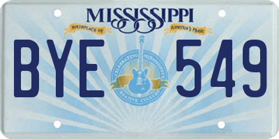 MS license plate BYE549