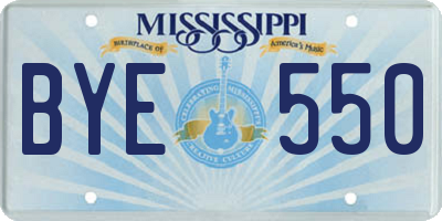 MS license plate BYE550