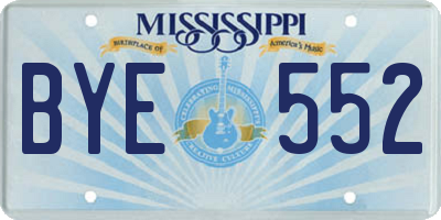 MS license plate BYE552