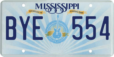 MS license plate BYE554