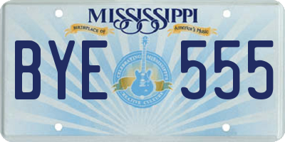 MS license plate BYE555