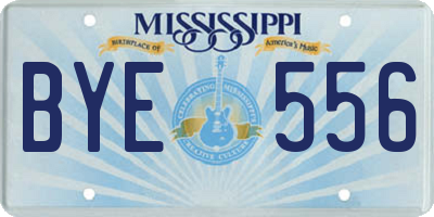 MS license plate BYE556