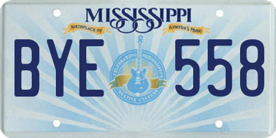 MS license plate BYE558